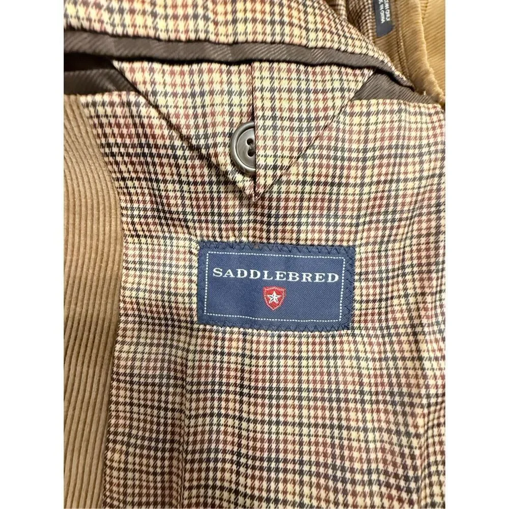 Saddlebred Men’s Tan Corduroy 2-Button Sport Coat Sz. 40 R